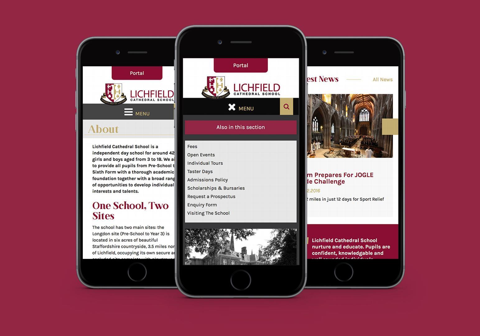 School website for Lichfield Cathedral School 