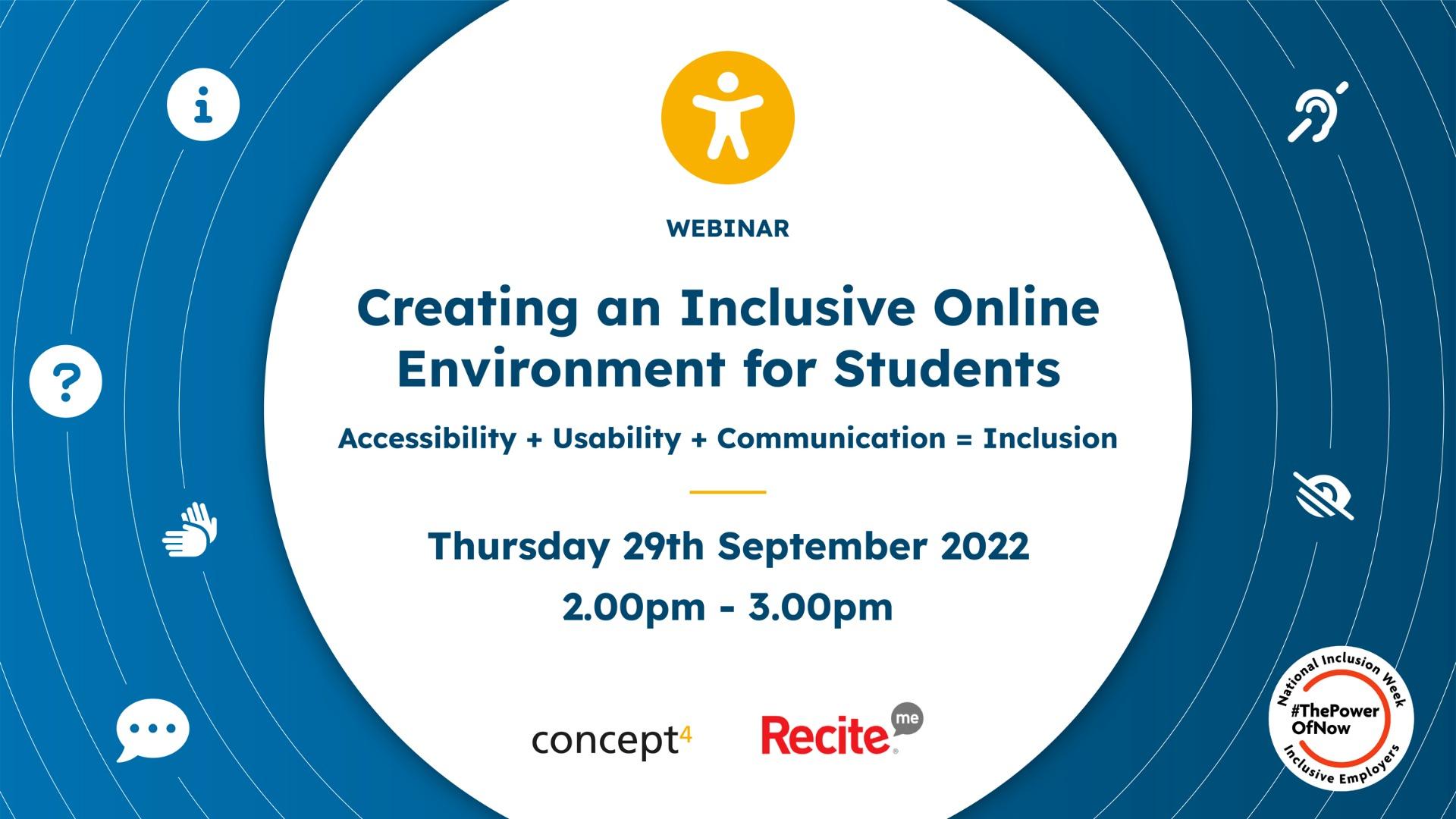 Accessibility & Inclusion in Education – Free Webinar